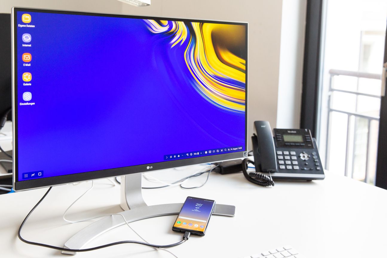 Monitor mit Samsung DeX und dem Galaxy Note 9