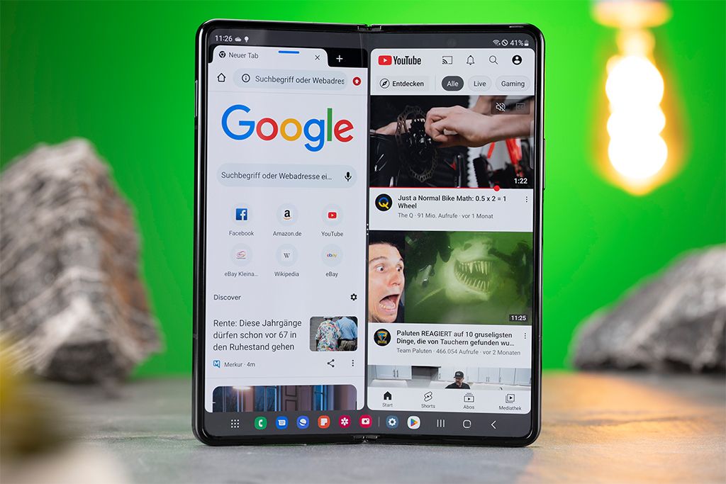 samsung-galaxy-z-fold-4-test-multitasking Samsung Galaxy Z Fold 4 Ansicht mehrerer Apps gleichzeitig